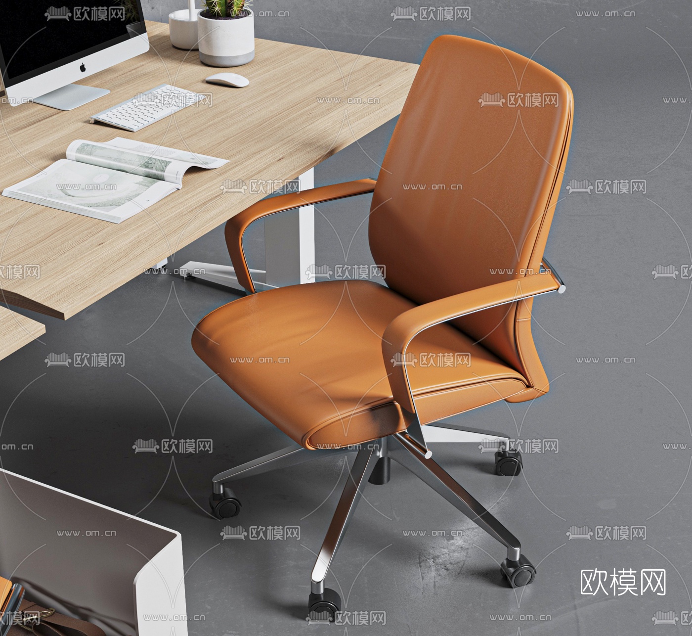现代办公桌椅卡位3d模型
