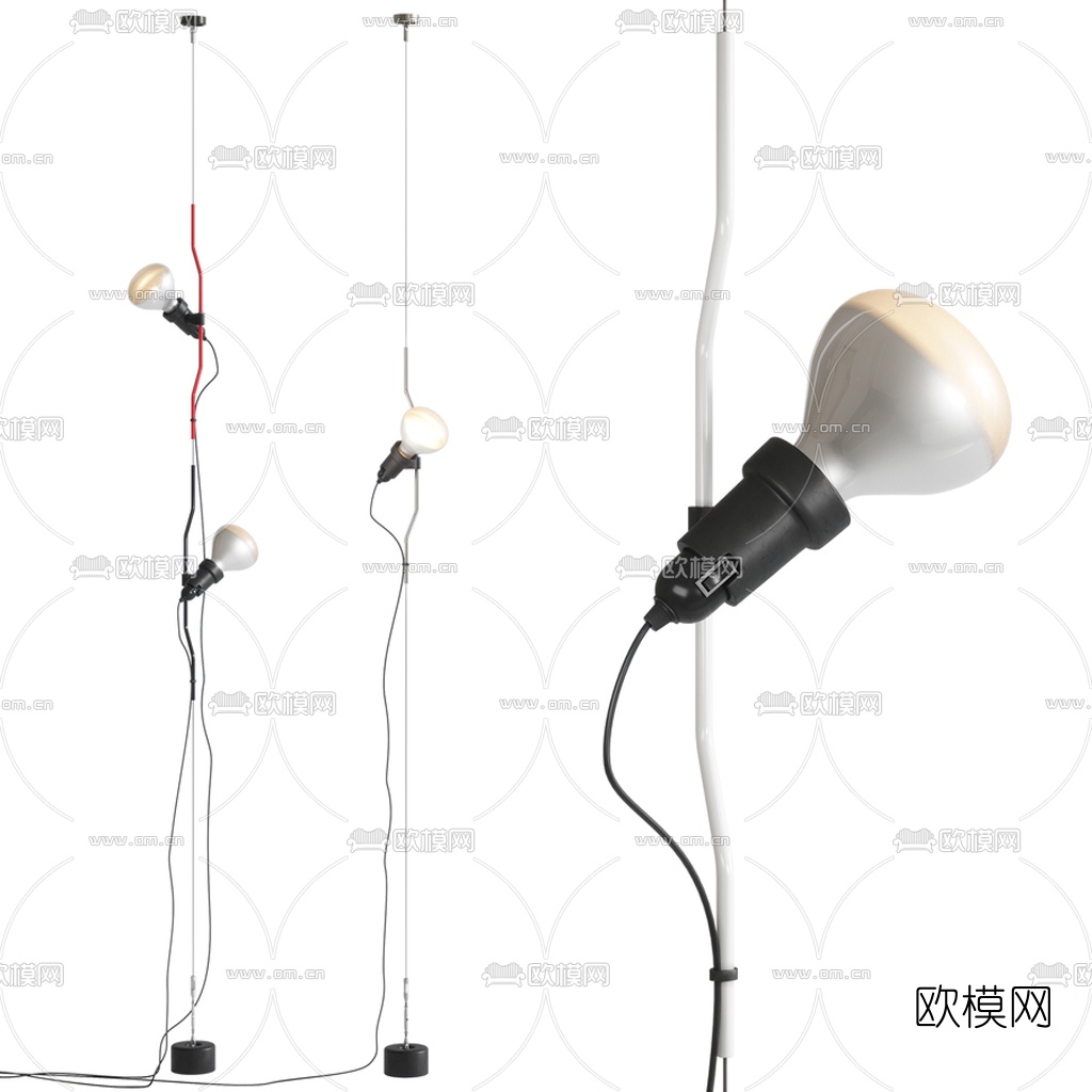 现代灯泡落地灯3d模型