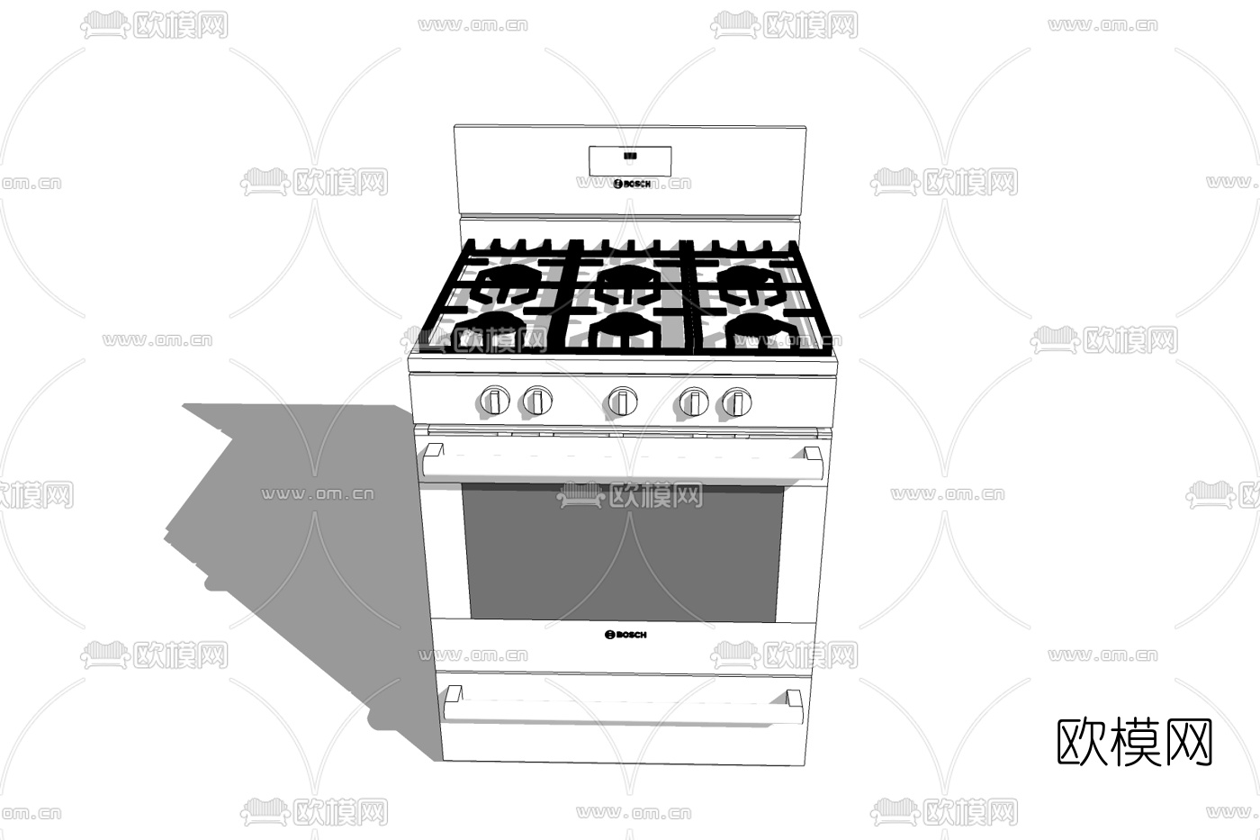现代集成灶免费su模型下载