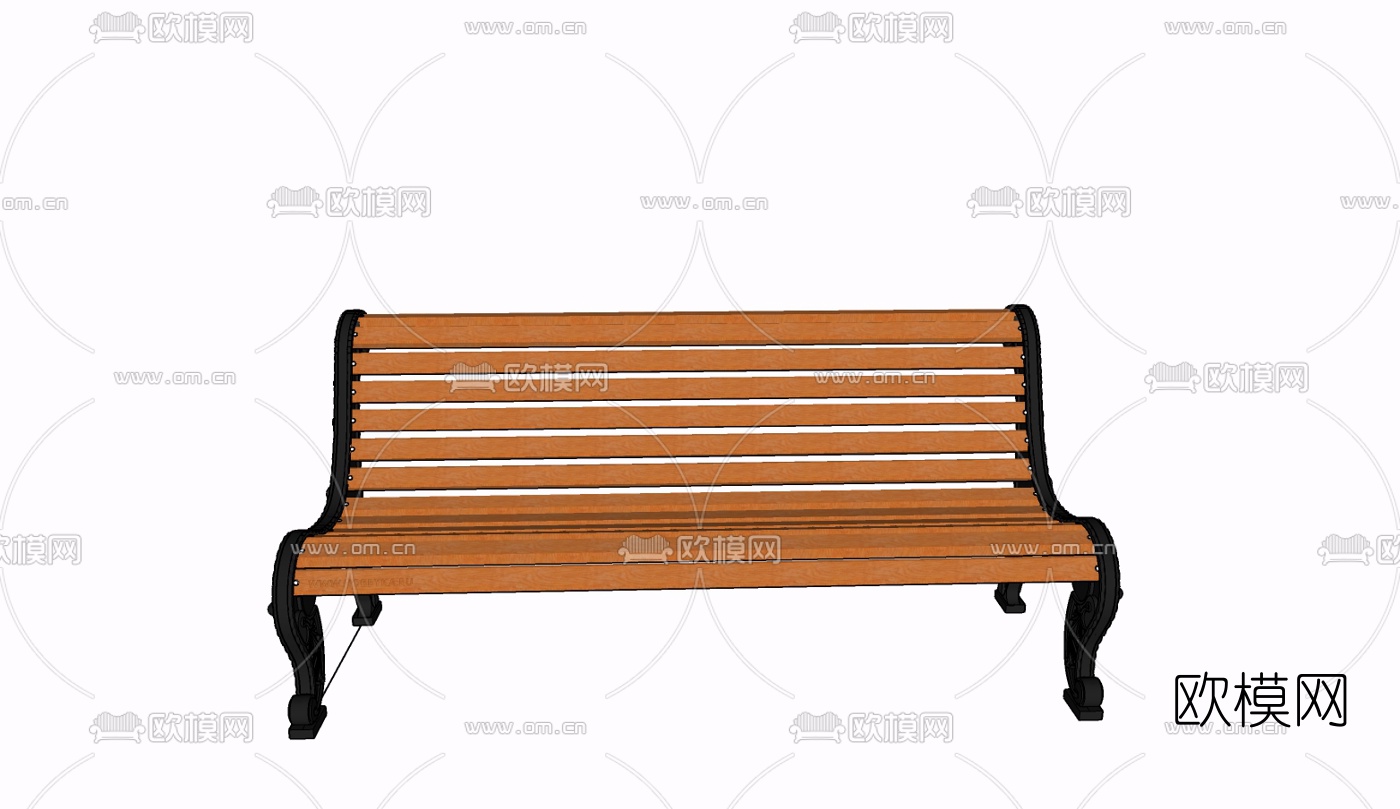 现代实木公用椅免费su模型下载
