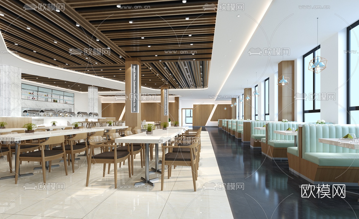 北欧简约快餐厅3d模型下载（渲染图1）