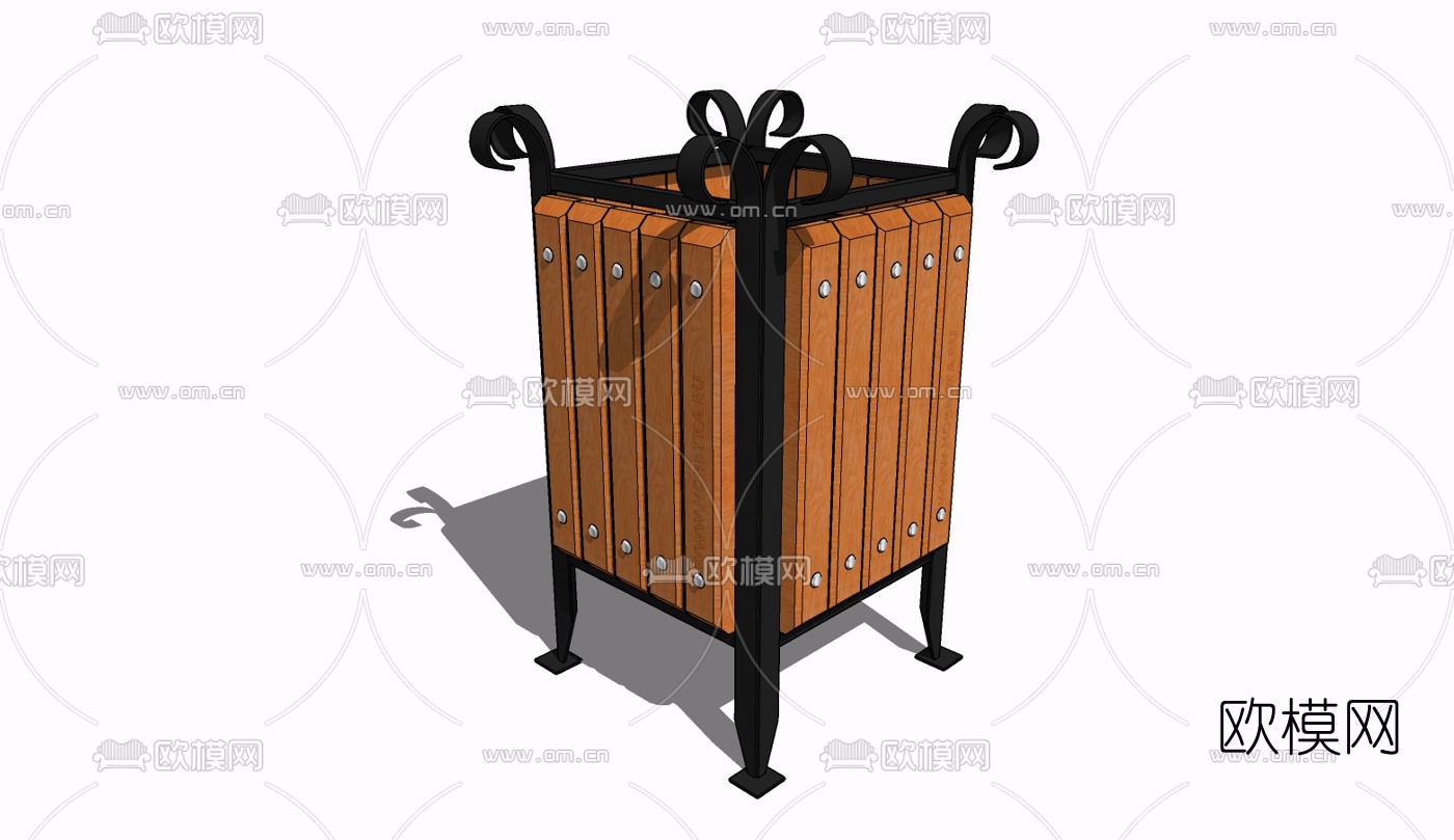 欧式垃圾桶免费su模型下载