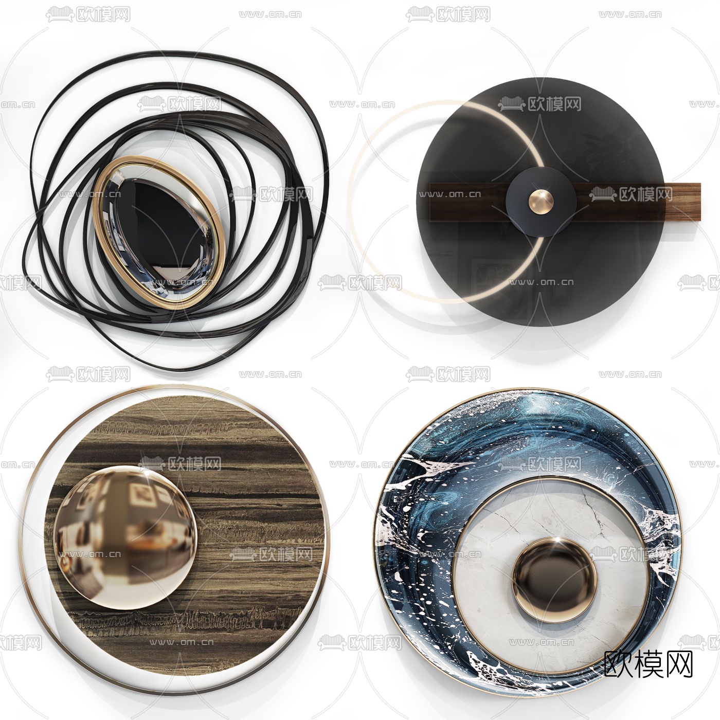 现代立体墙饰挂件3d模型下载