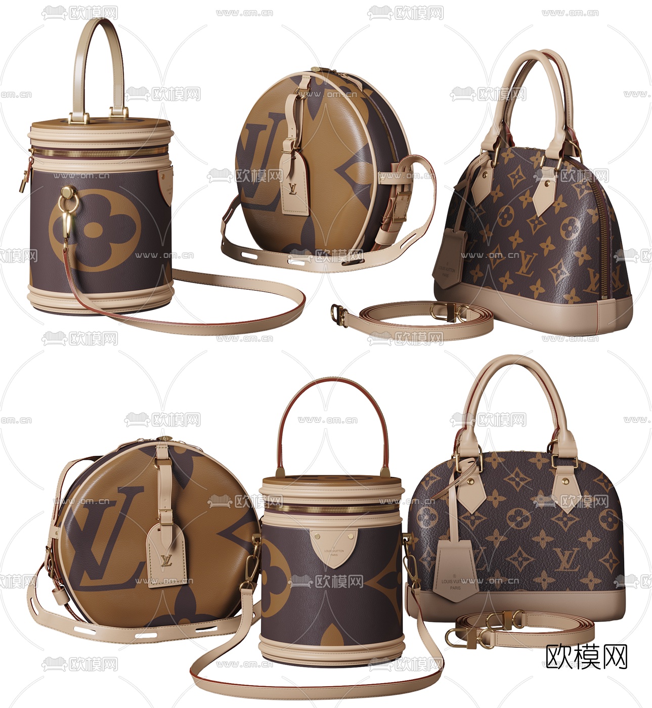 现代LV手提包3d模型下载