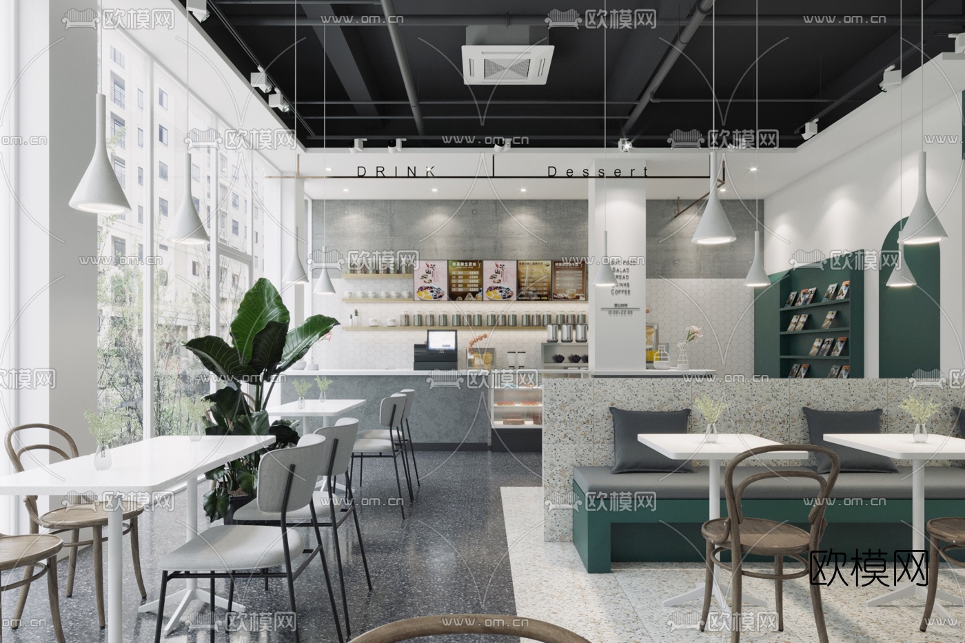 北欧咖啡奶茶店3d模型下载（渲染图2）