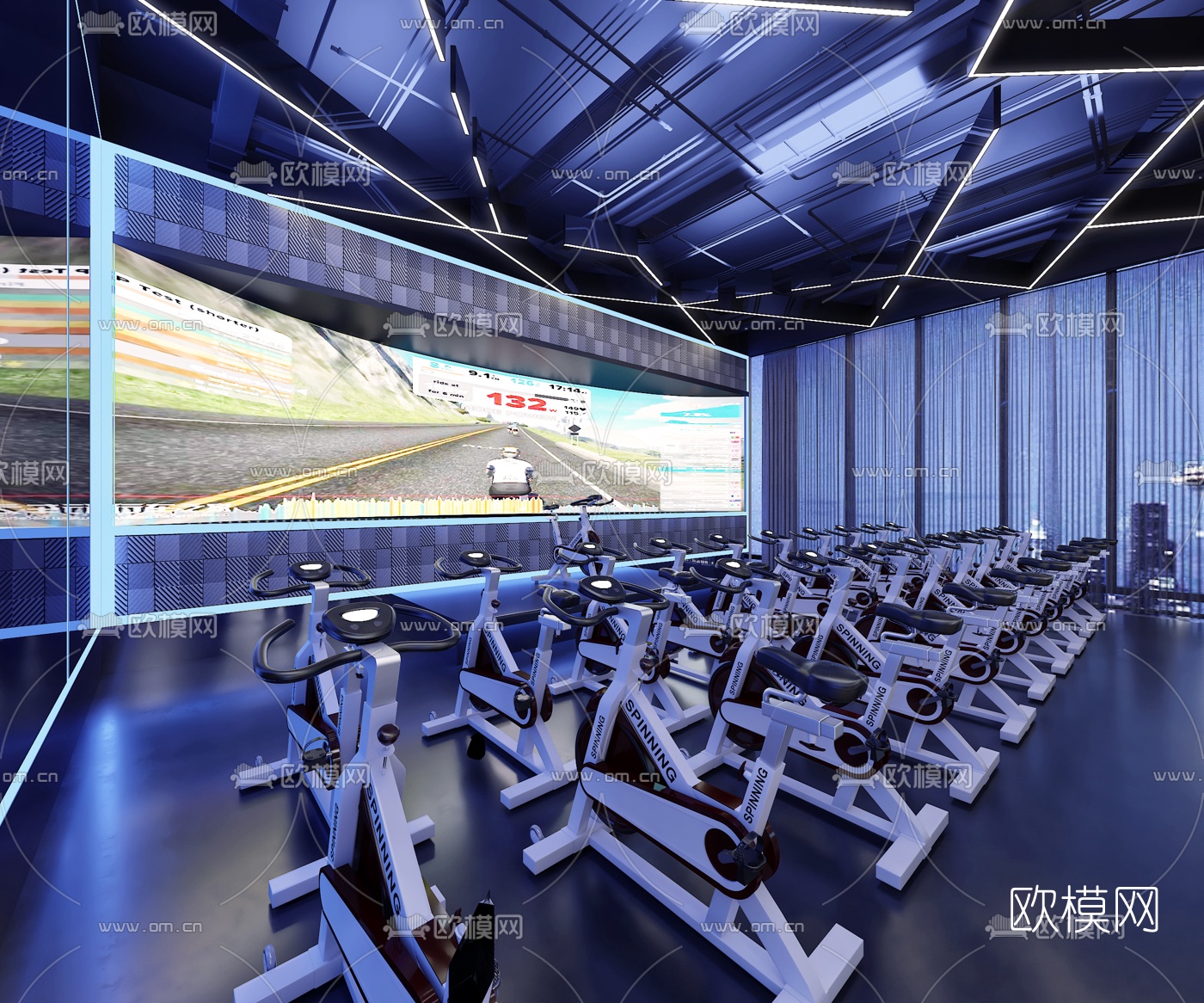 现代健身房3d模型下载（渲染图5）