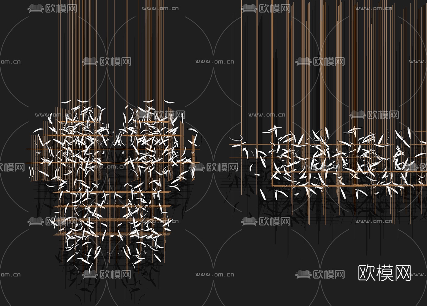 现代轻奢水晶装饰灯su模型下载
