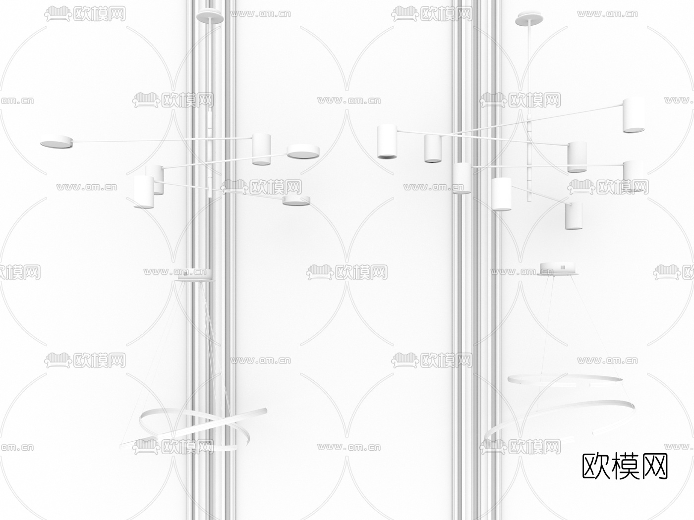 现代金属吊灯3d模型