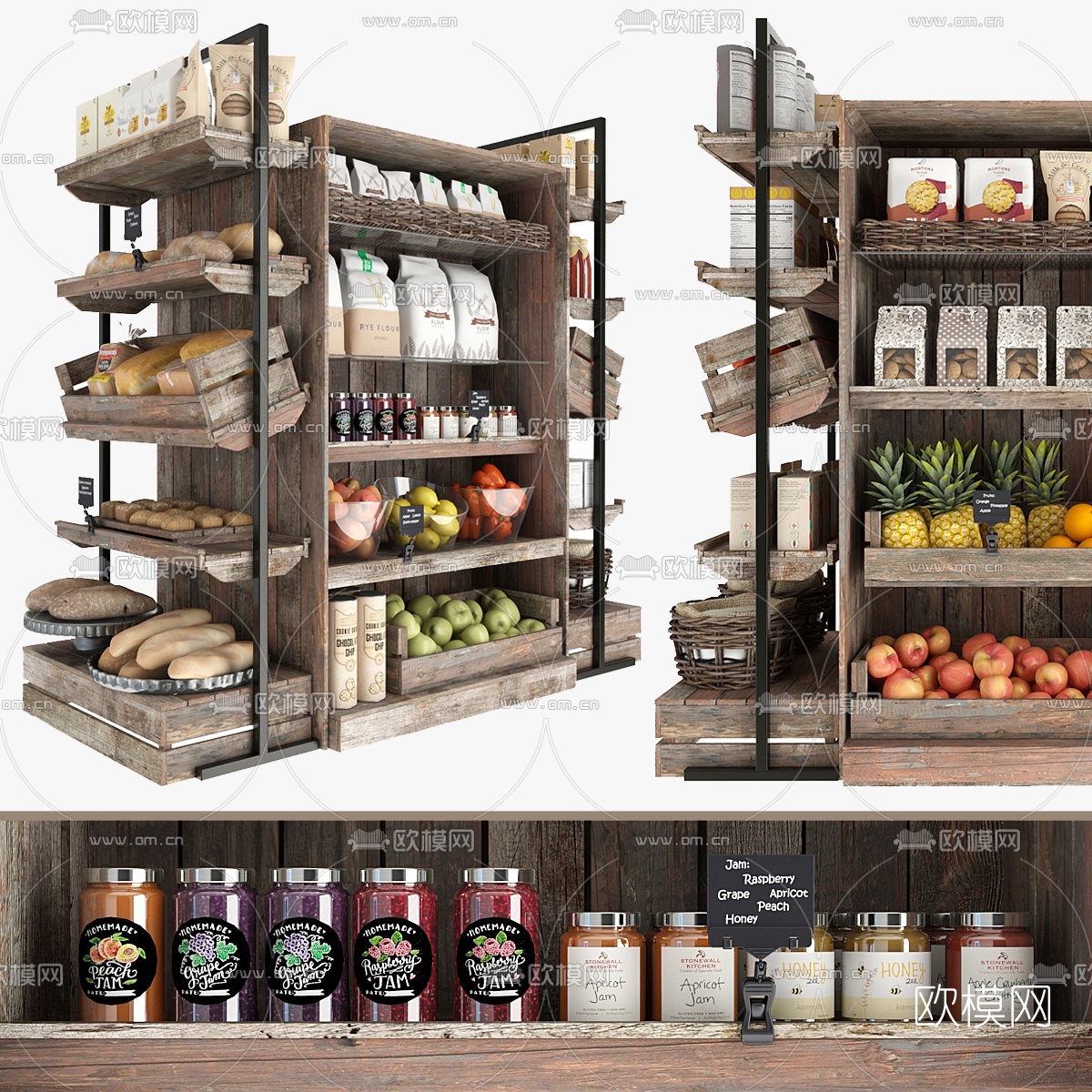 工业风商场食品货架3d模型下载