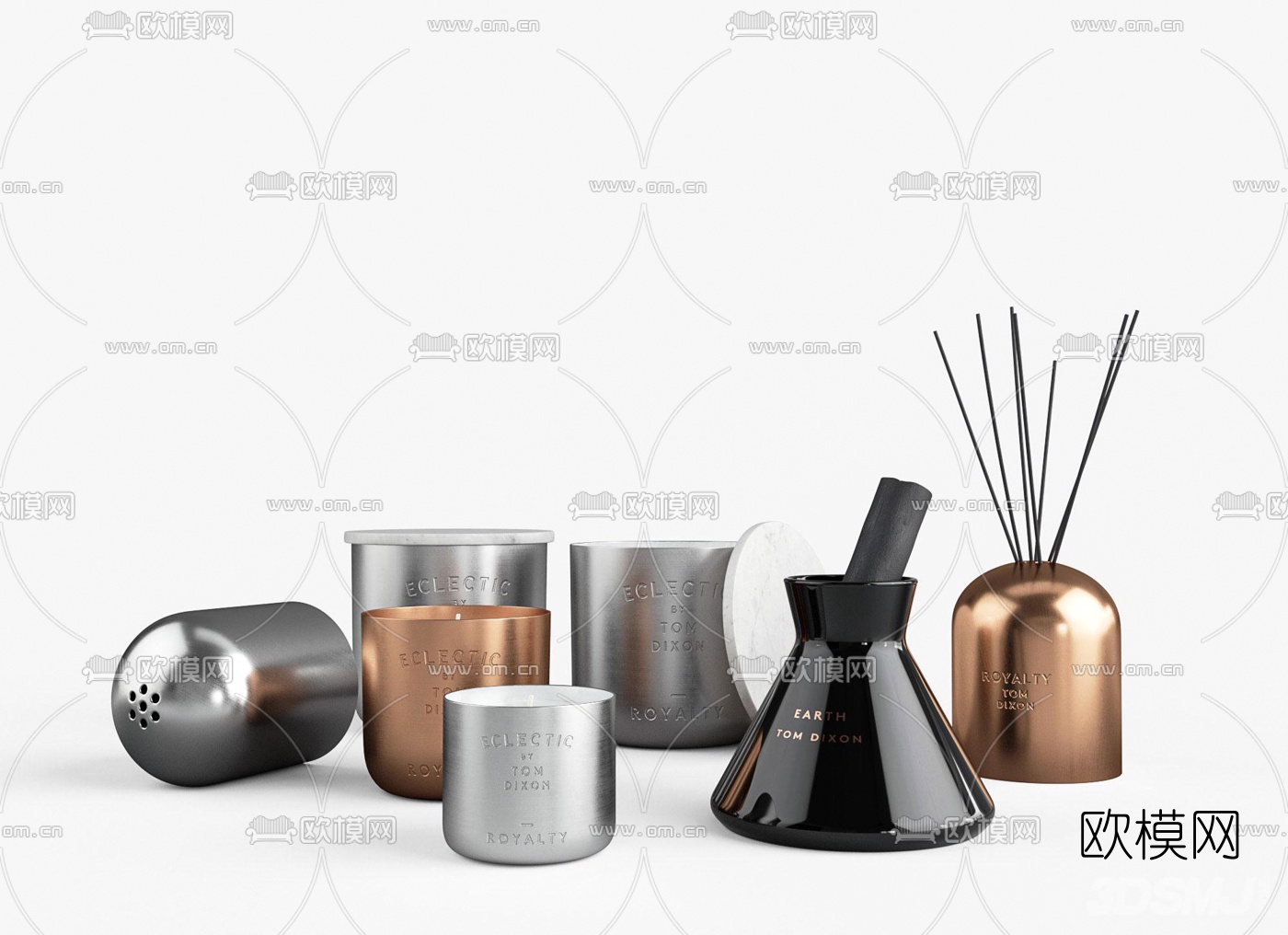 现代厨房捣药瓶调味品3d模型