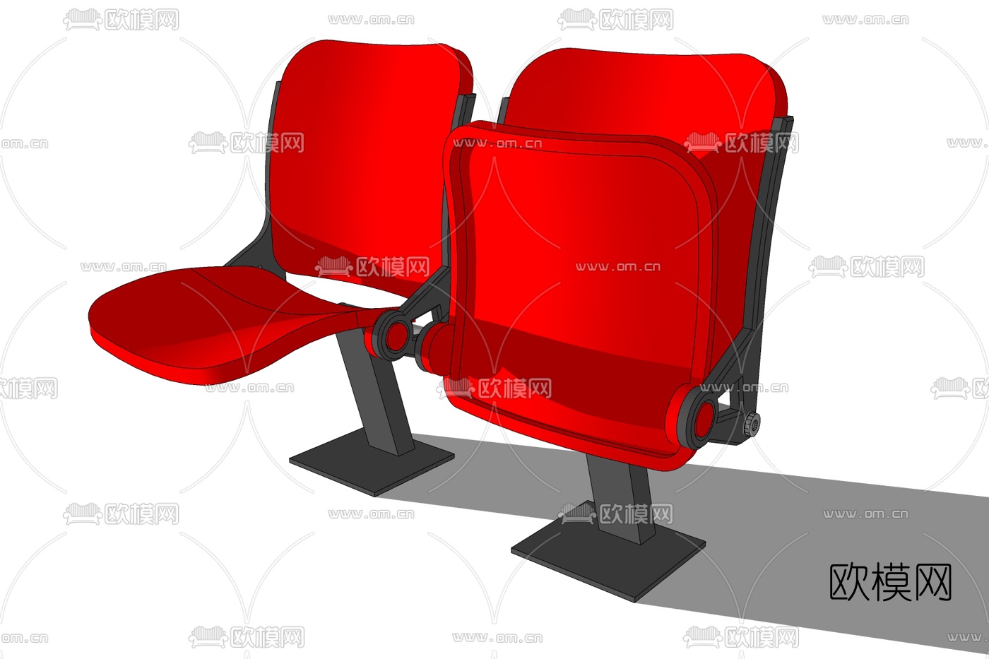 现代折叠公用椅免费su模型下载