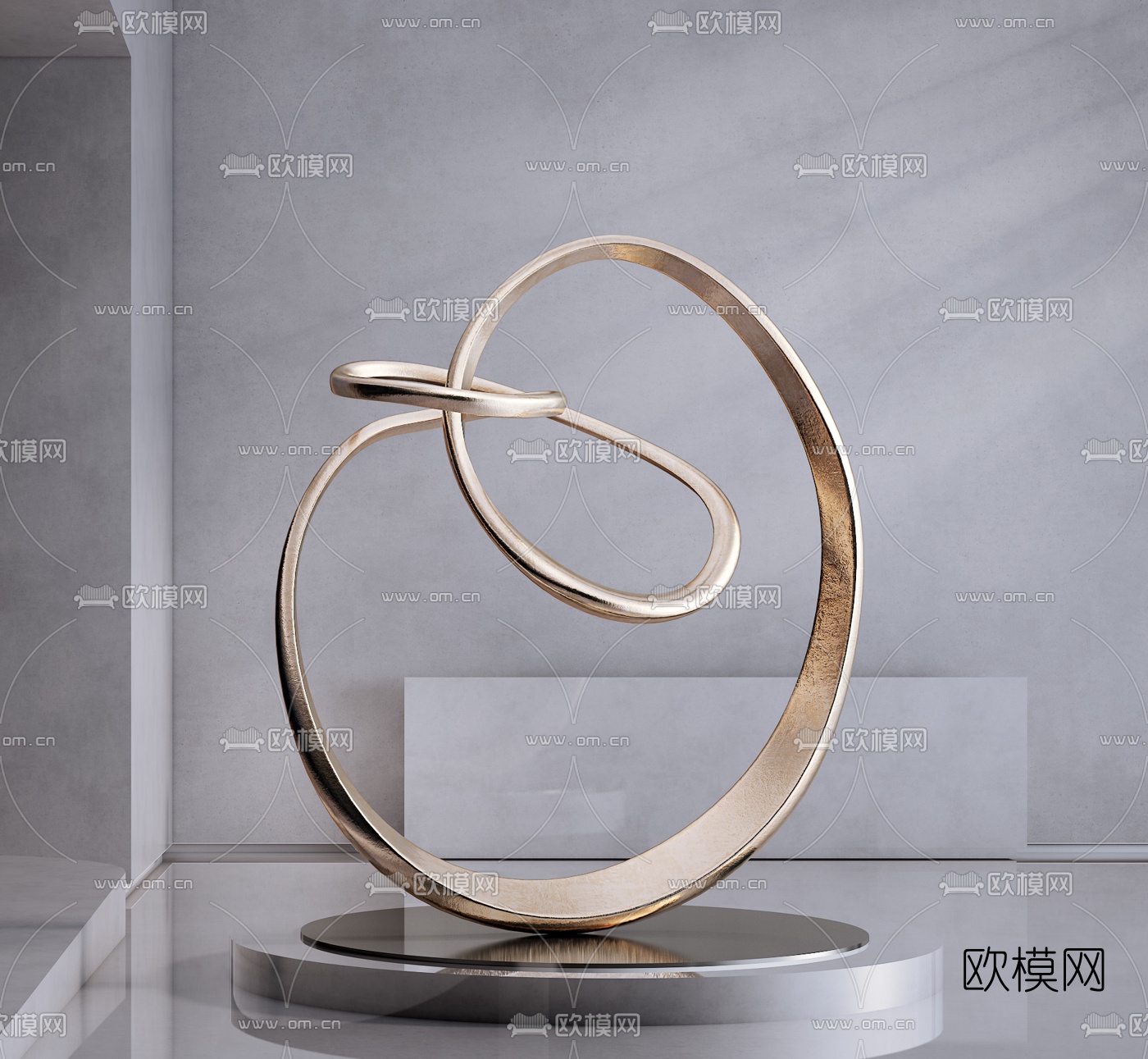 现代抽象雕塑摆件3d模型下载