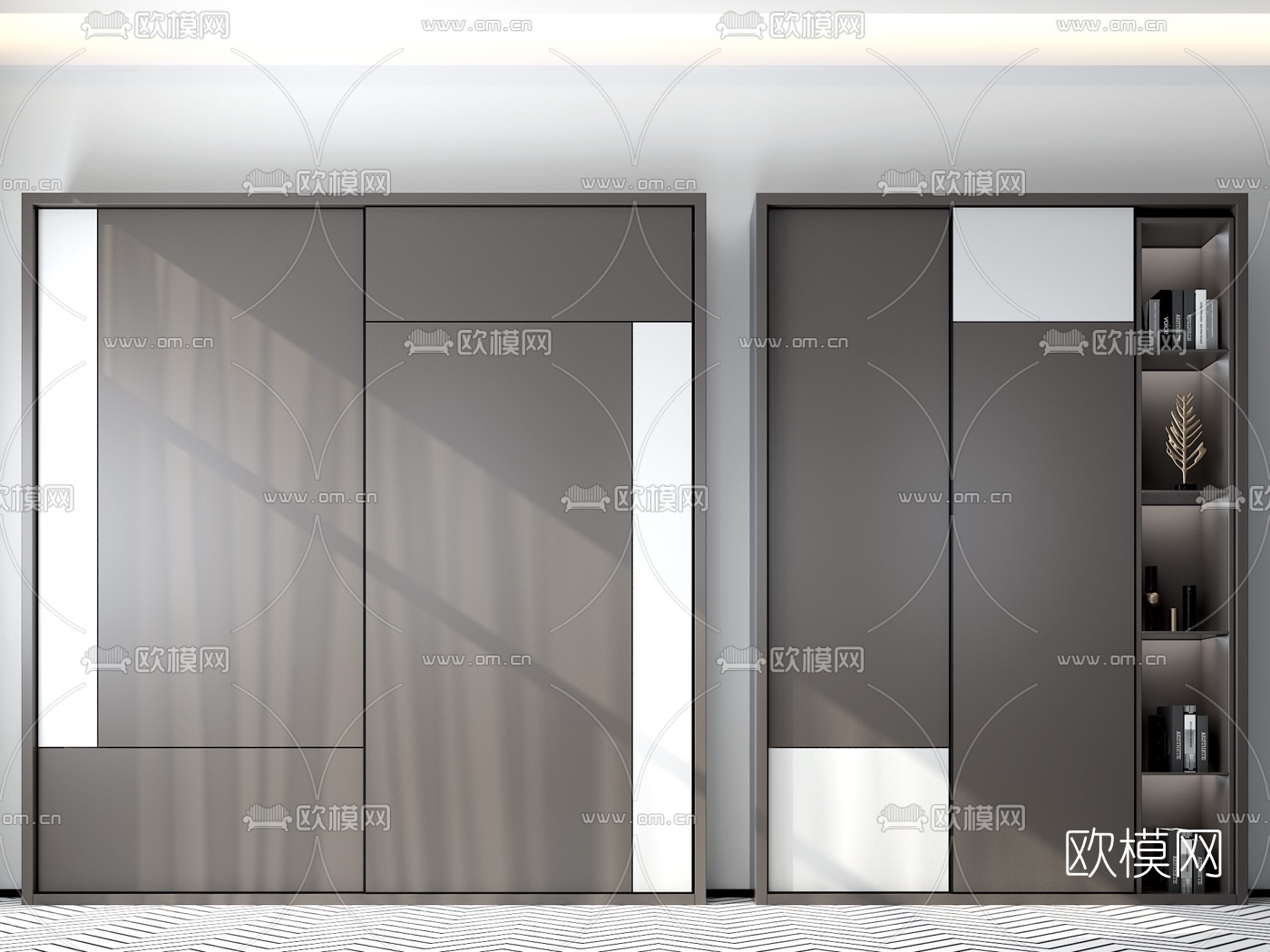 现代推拉门衣柜3d模型
