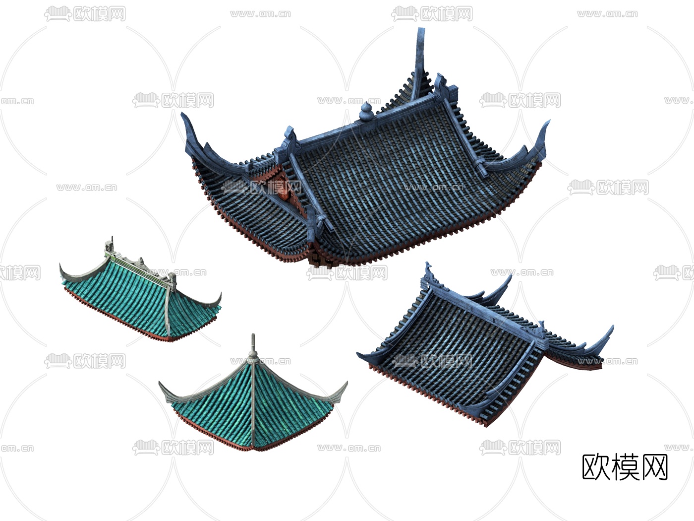 中式屋顶屋檐3d模型
