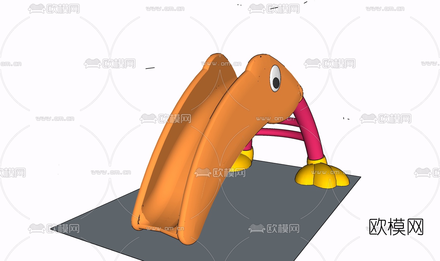 现代滑梯免费su模型下载