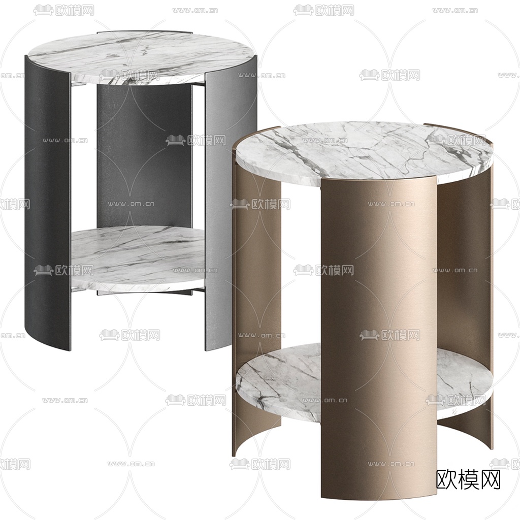 现代大理石圆几3d模型