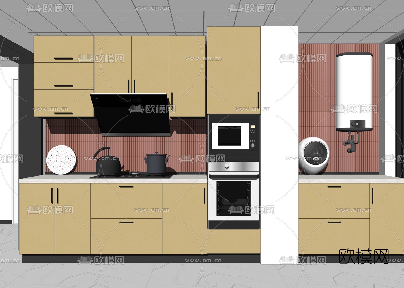 北欧橱柜su模型下载