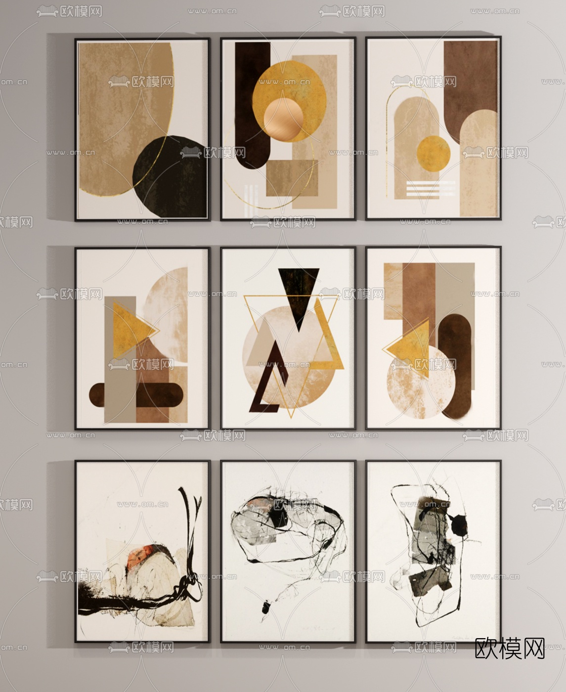 北欧装饰挂画su模型下载（渲染图1）