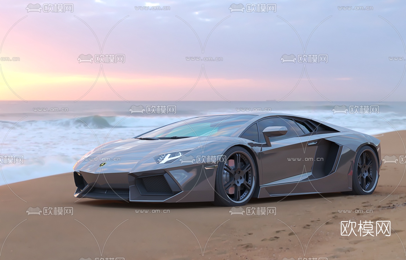 现代豪华赛车跑车3d模型