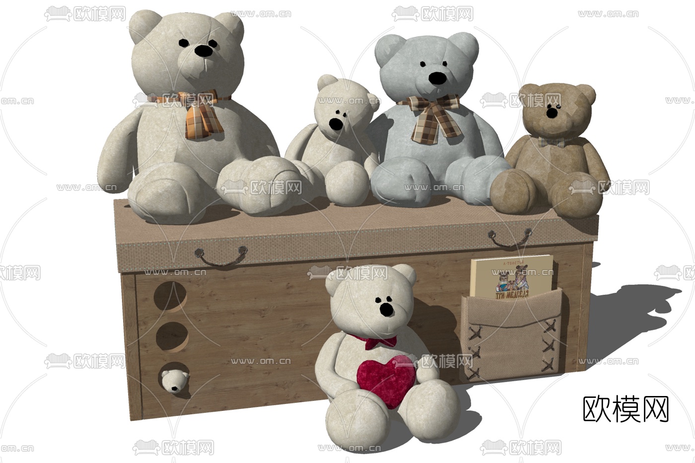 现代娃娃玩具su模型下载