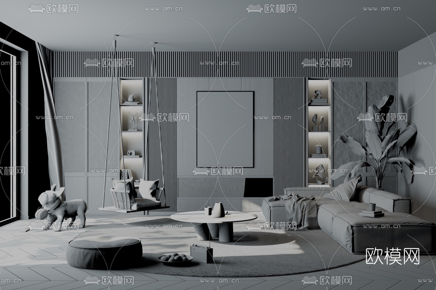 北欧客厅3d模型
