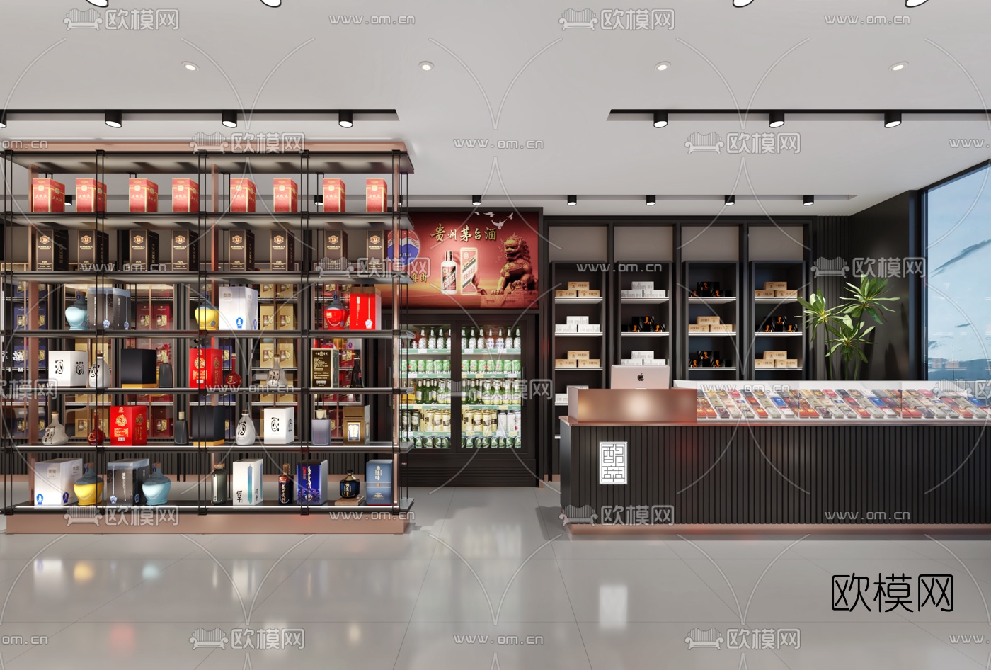 现代烟酒店3d模型