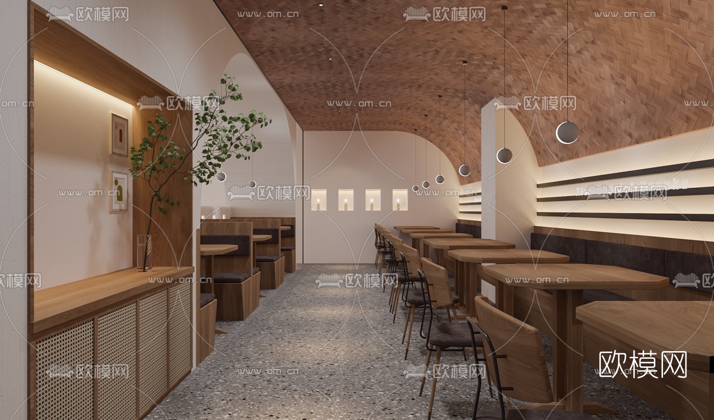 北欧简约快餐厅3d模型