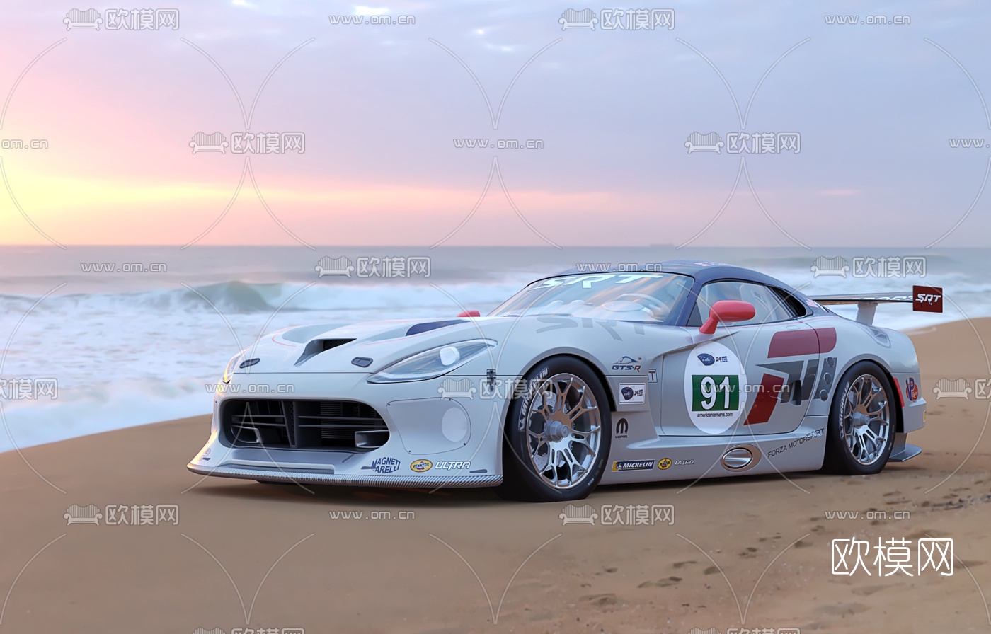 现代豪华赛车跑车3d模型
