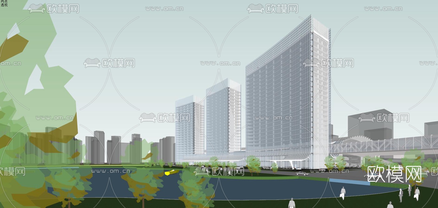 现代博物馆su模型下载（渲染图1）