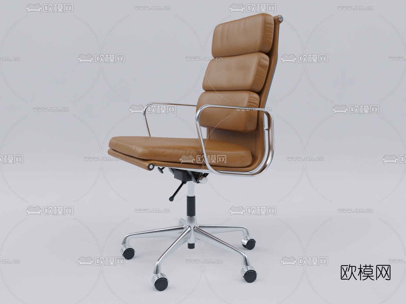 现代皮革办公椅3d模型下载
