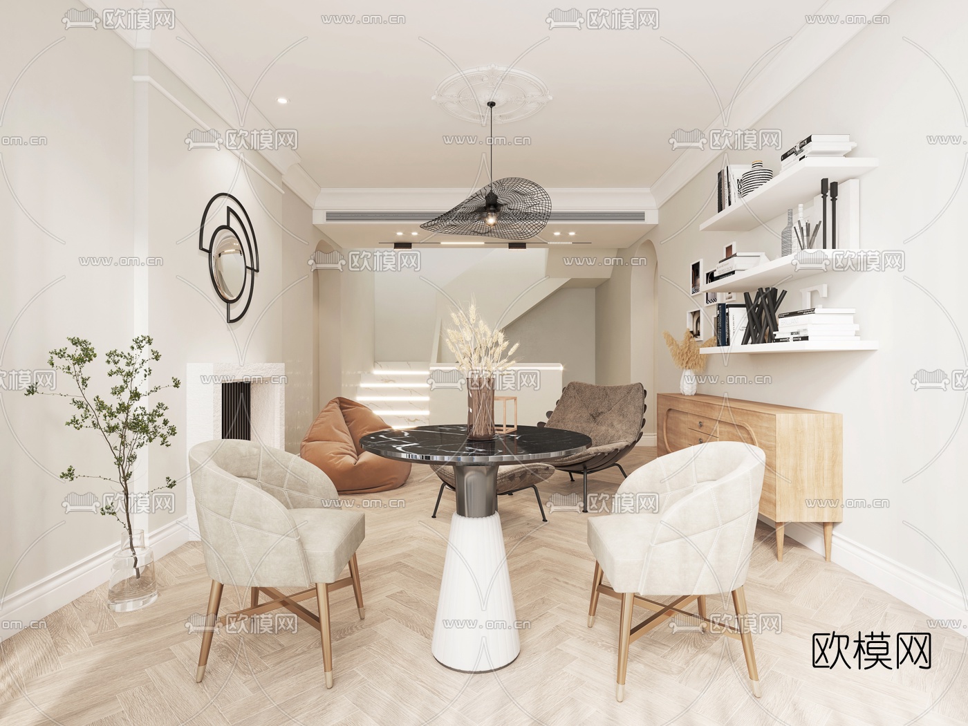 北欧休息室3d模型下载（渲染图2）