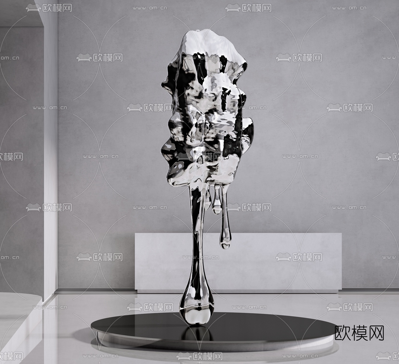 现代抽象雕塑摆件3d模型下载