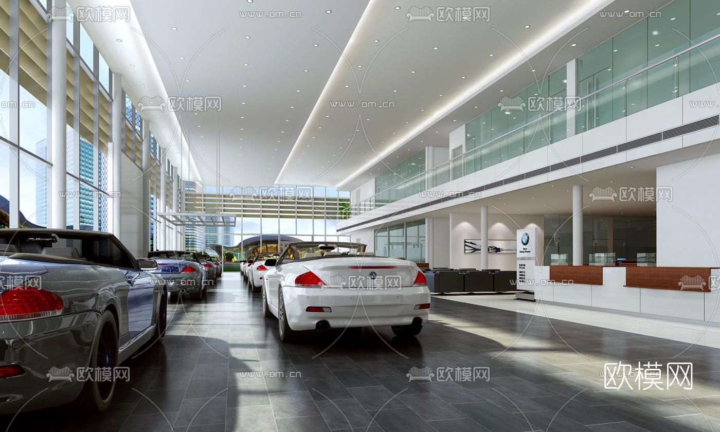 现代宝马汽车4S店3d模型