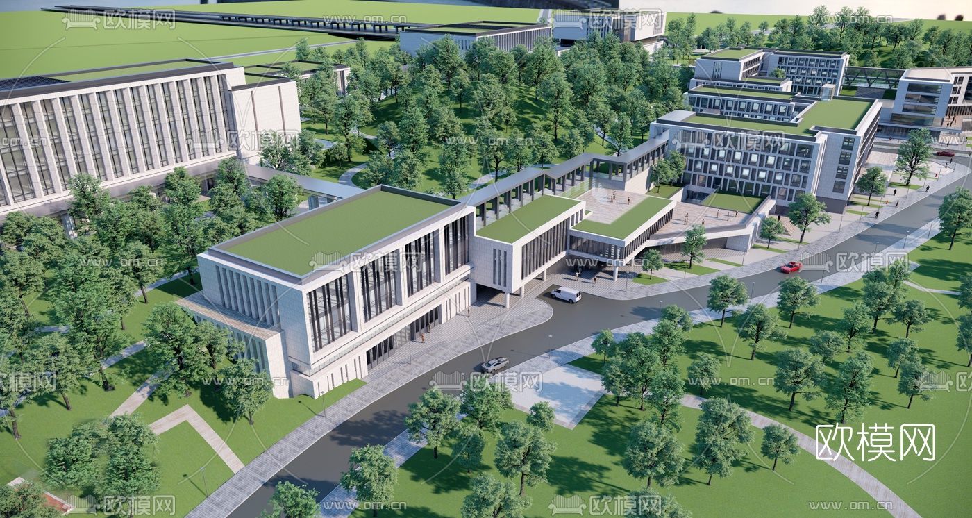 现代党校建筑su模型
