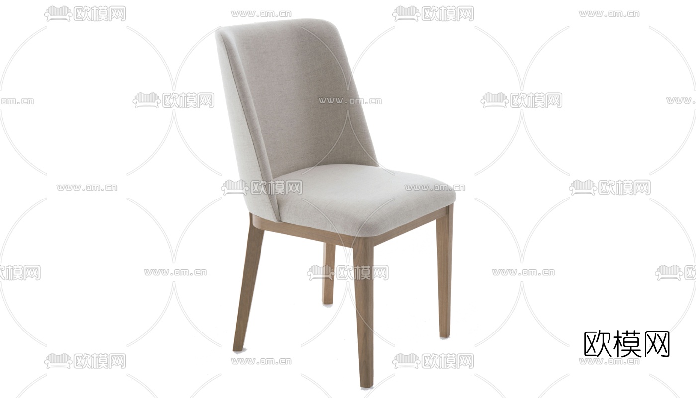 现代布艺单椅su模型下载