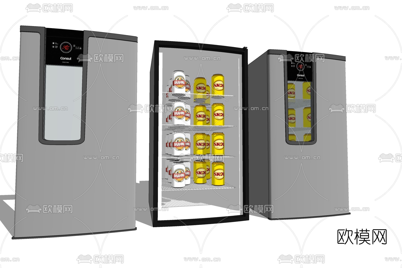 现代冰箱冰柜免费su模型下载