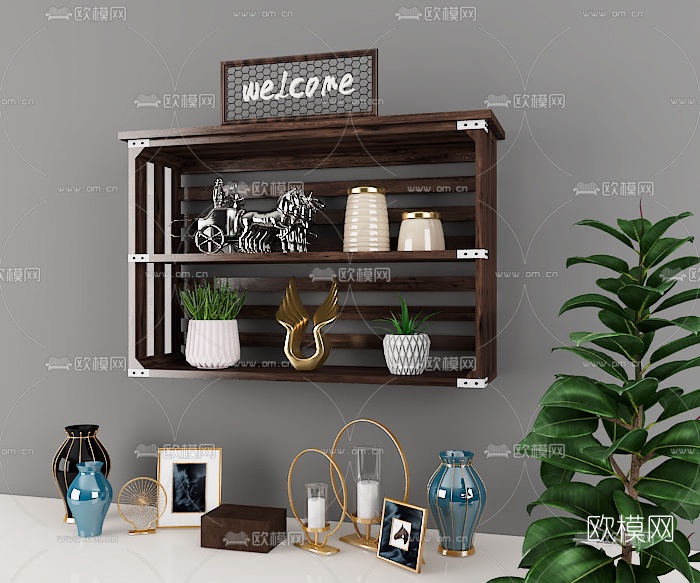 现代双层壁柜免费3d模型