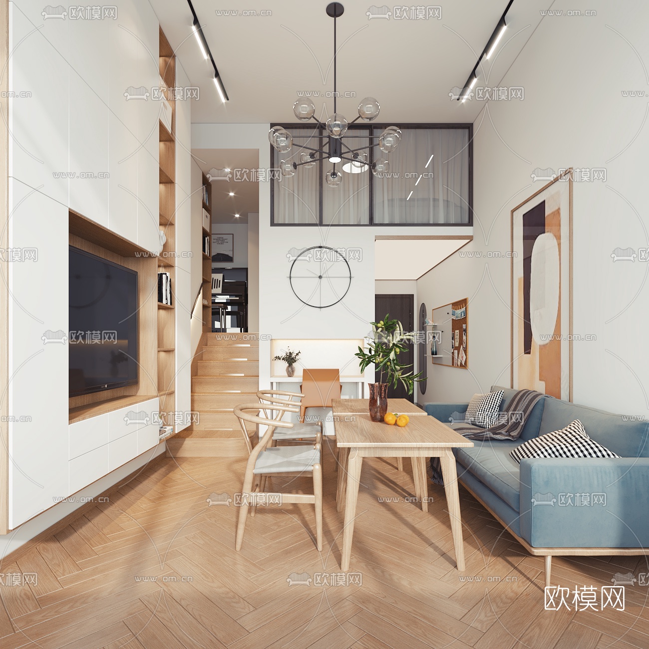 北欧公寓客厅3d模型