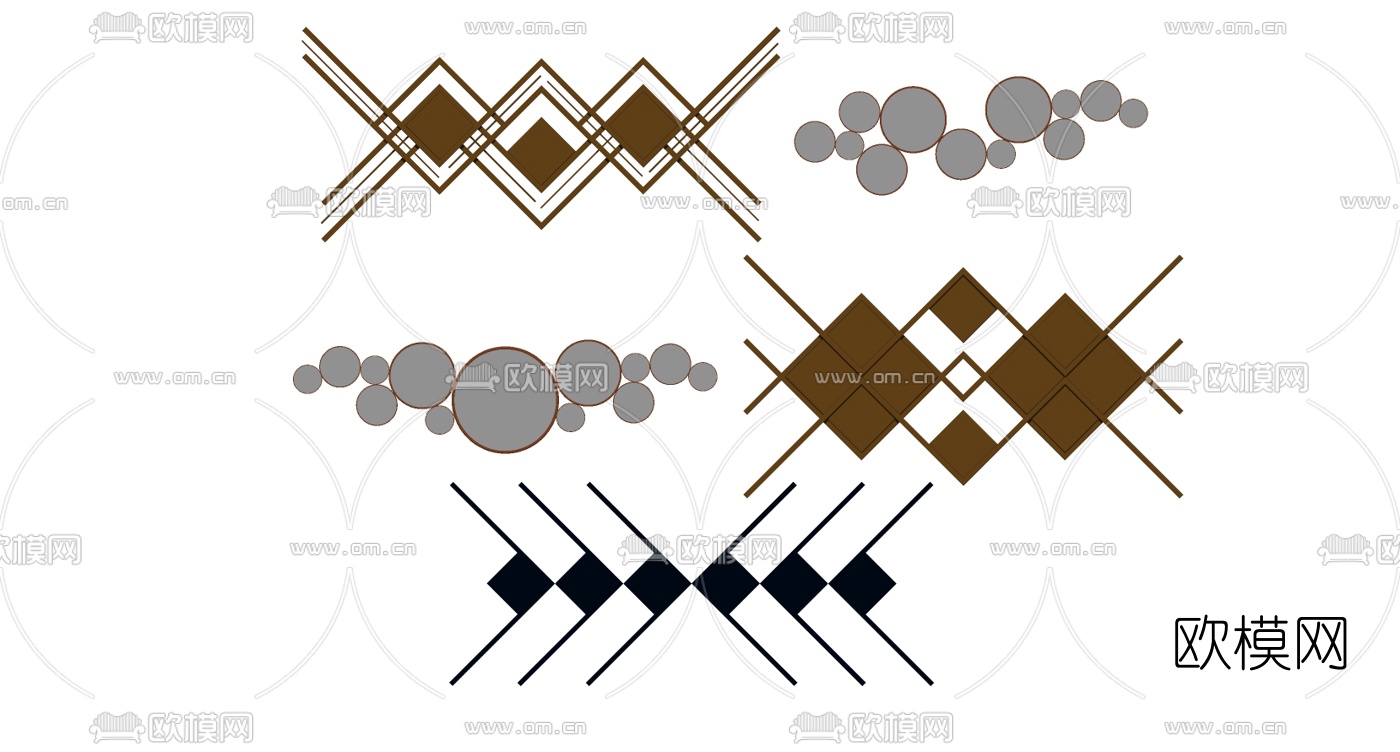 现代轻奢墙饰su模型下载