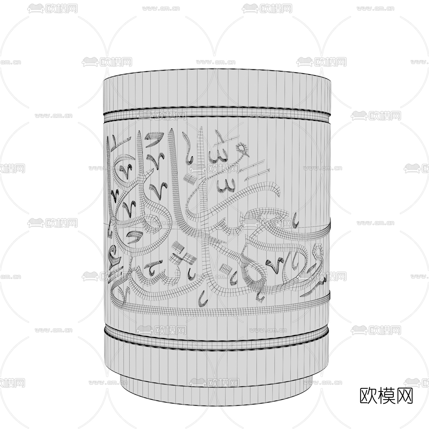 现代轻奢金属混凝土圆几免费3d模型