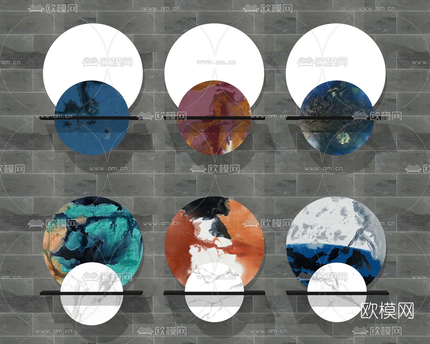 新中式墙饰挂件su模型下载