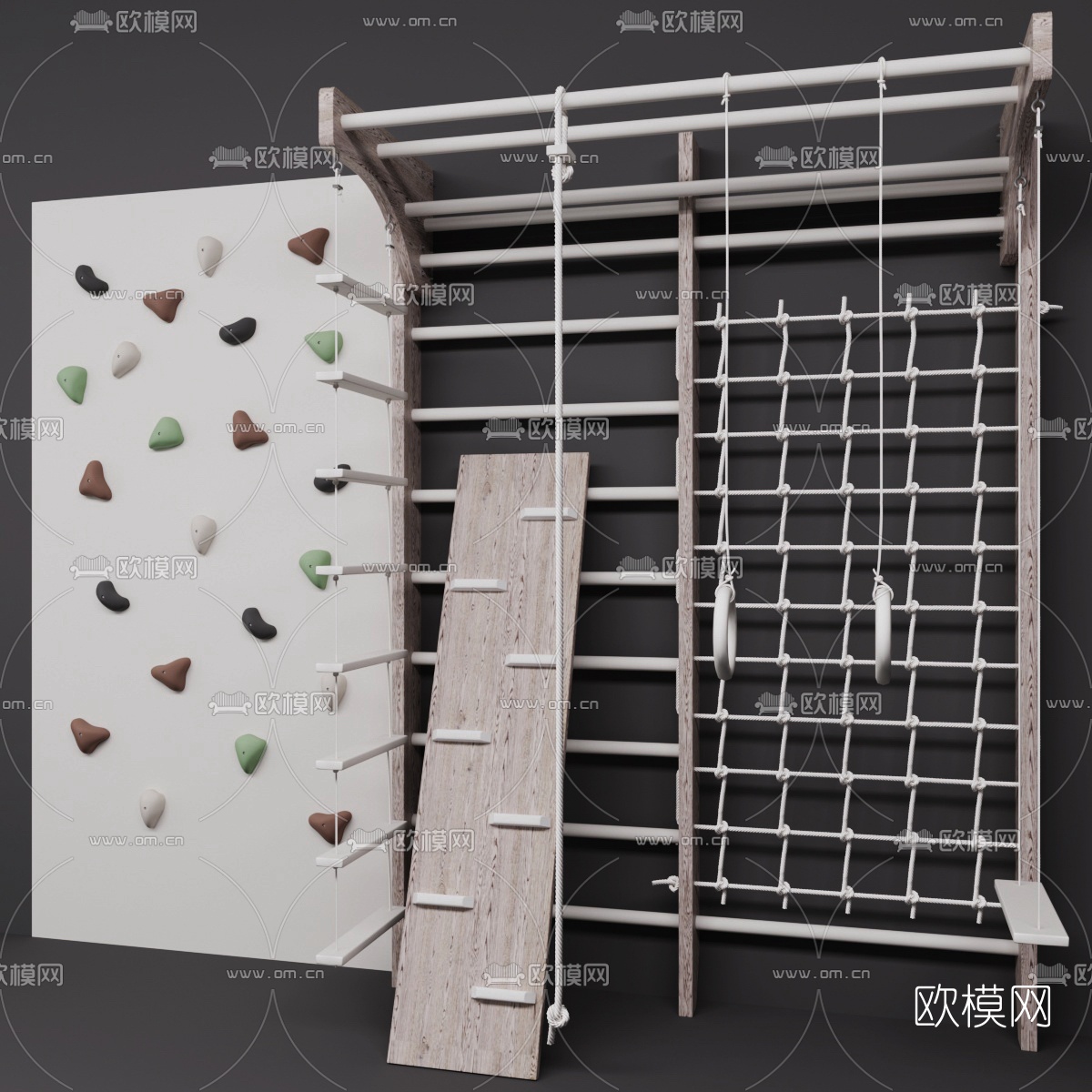 现代儿童攀岩墙3d模型