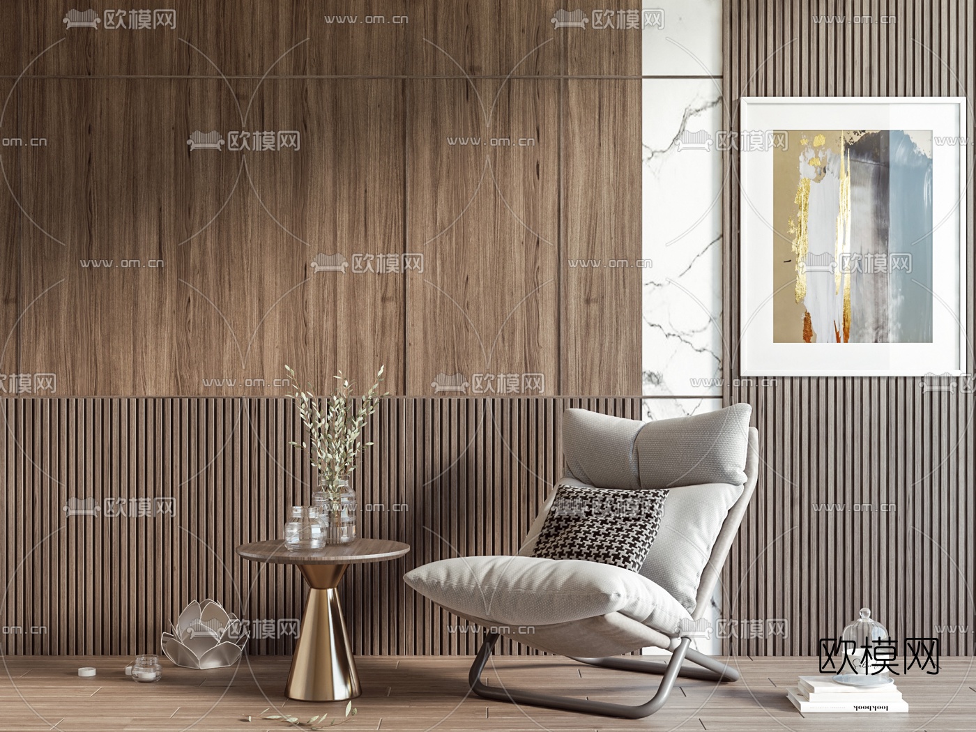 现代布艺休闲躺椅3d模型下载