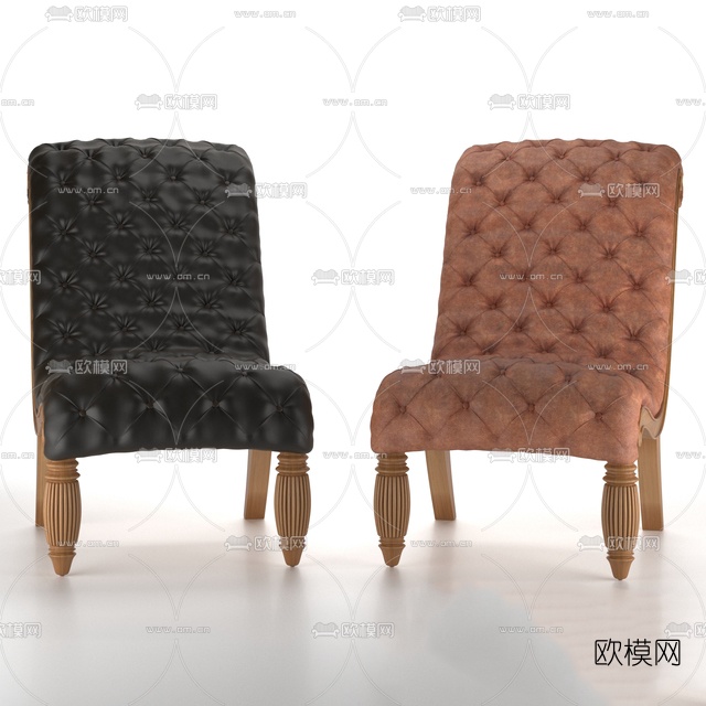 现代皮革休闲沙发免费3d模型下载