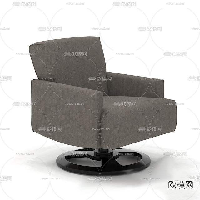 现代布艺单人沙发免费3d模型下载