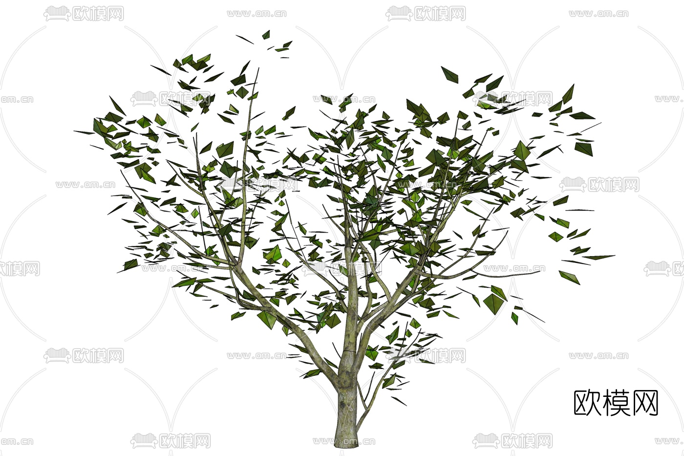 现代景观树免费su模型下载