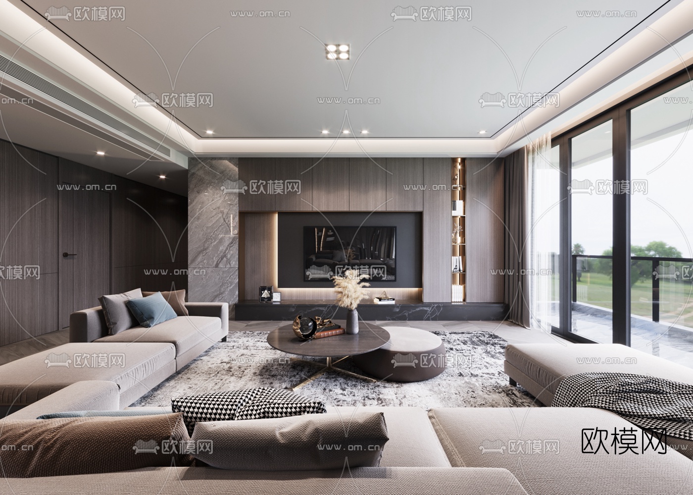 现代简约客厅3d模型