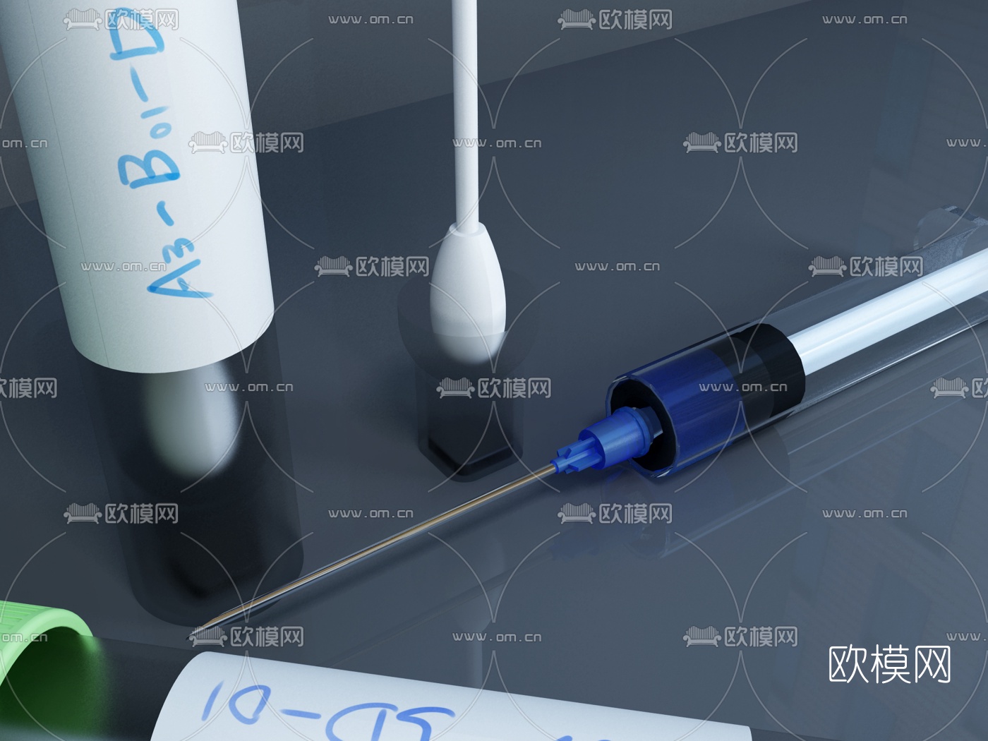 现代医用注射器3d模型下载（渲染图3）
