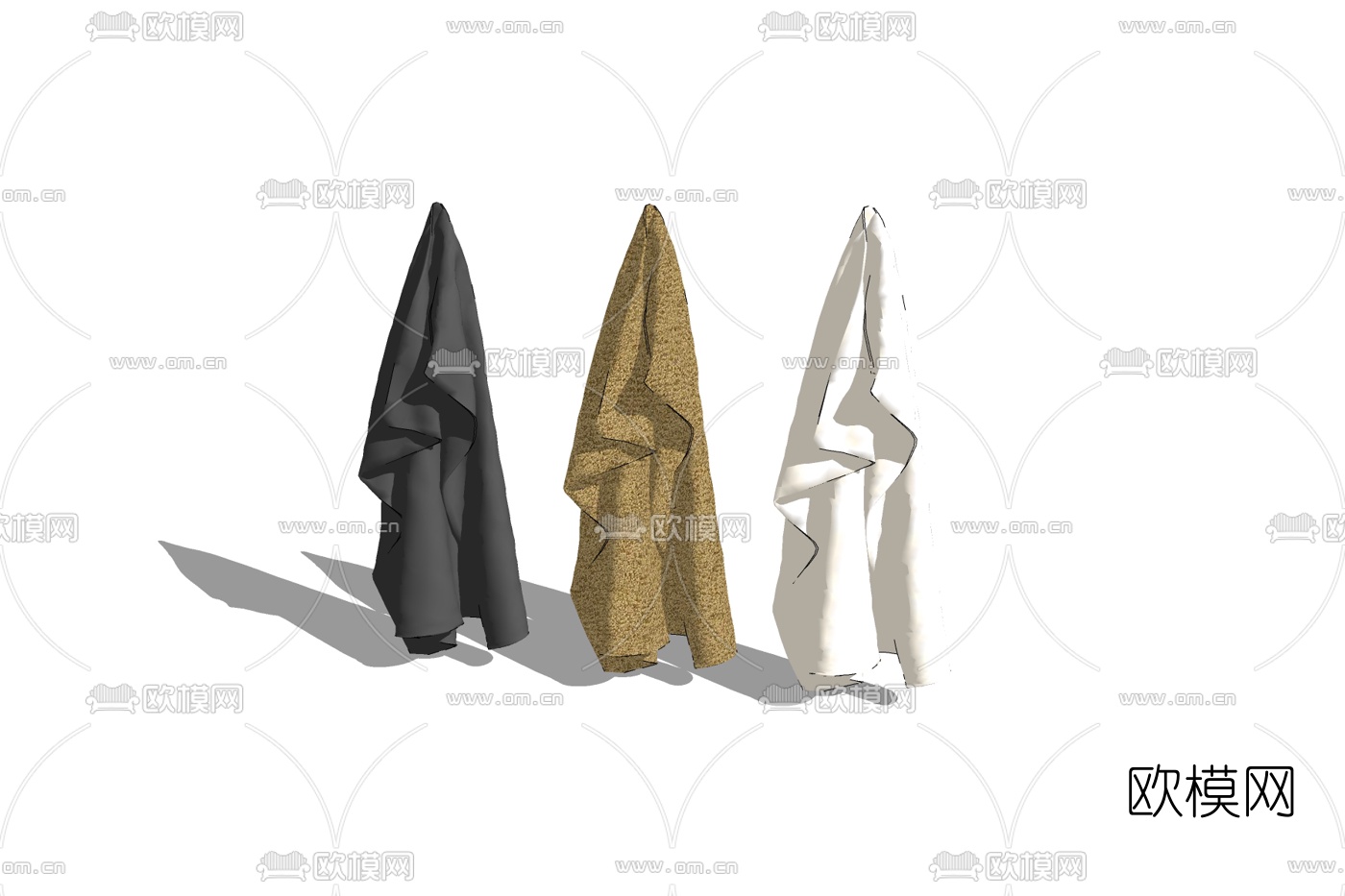 现代浴室毛巾免费su模型下载