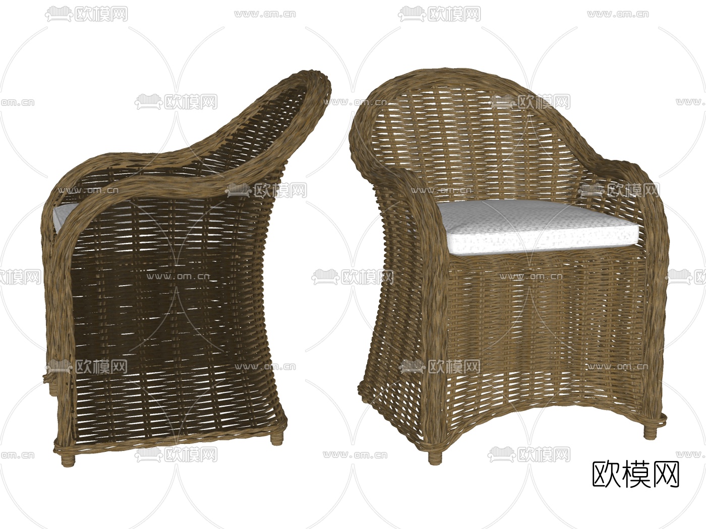 现代编织户外椅子su模型下载（渲染图2）